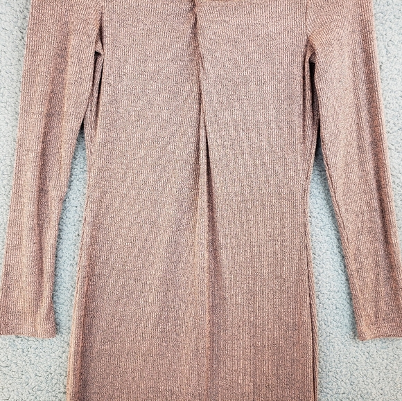 Walter Baker Tenley cut out twist front Knit Sweater Dress Blush & Grey Sz L - Picture 6 of 13